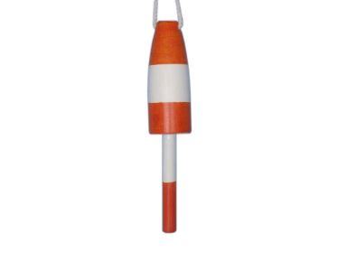 Wooden Orange Cape Rock Decorative Lobster Trap Buoy 15""